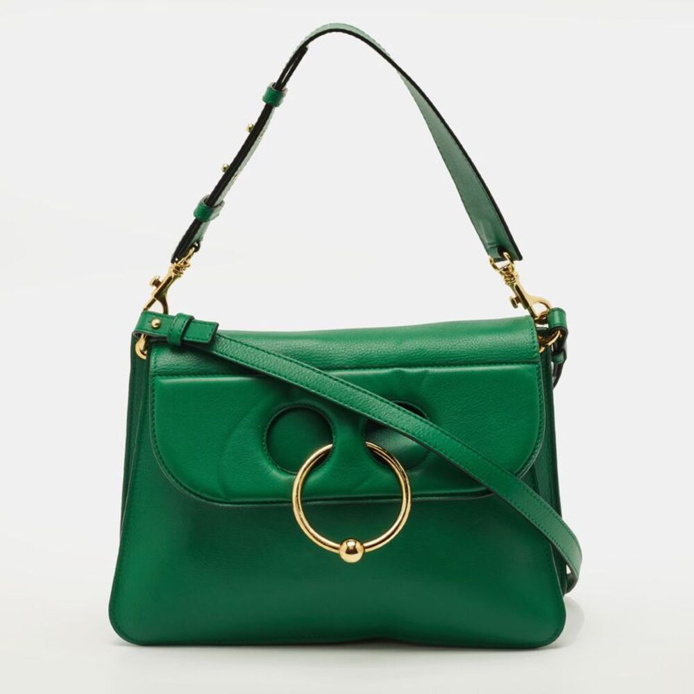 J.w.anderson Pierce Medium Green Leather Shoulder Bag